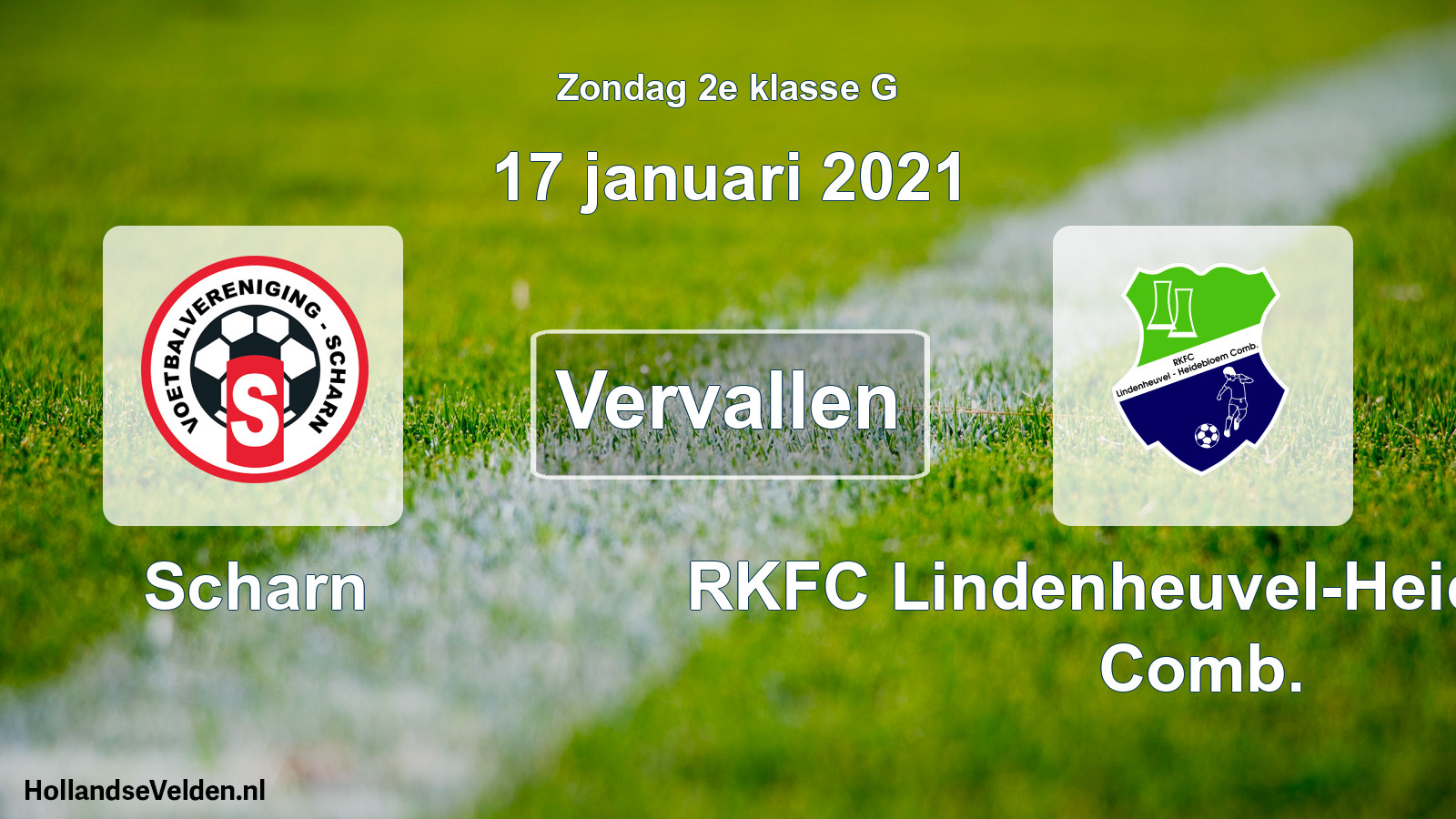 Scheduled Match: Scharn - RKFC Lindenheuvel-Heidebloem Comb. (17 January 2021)