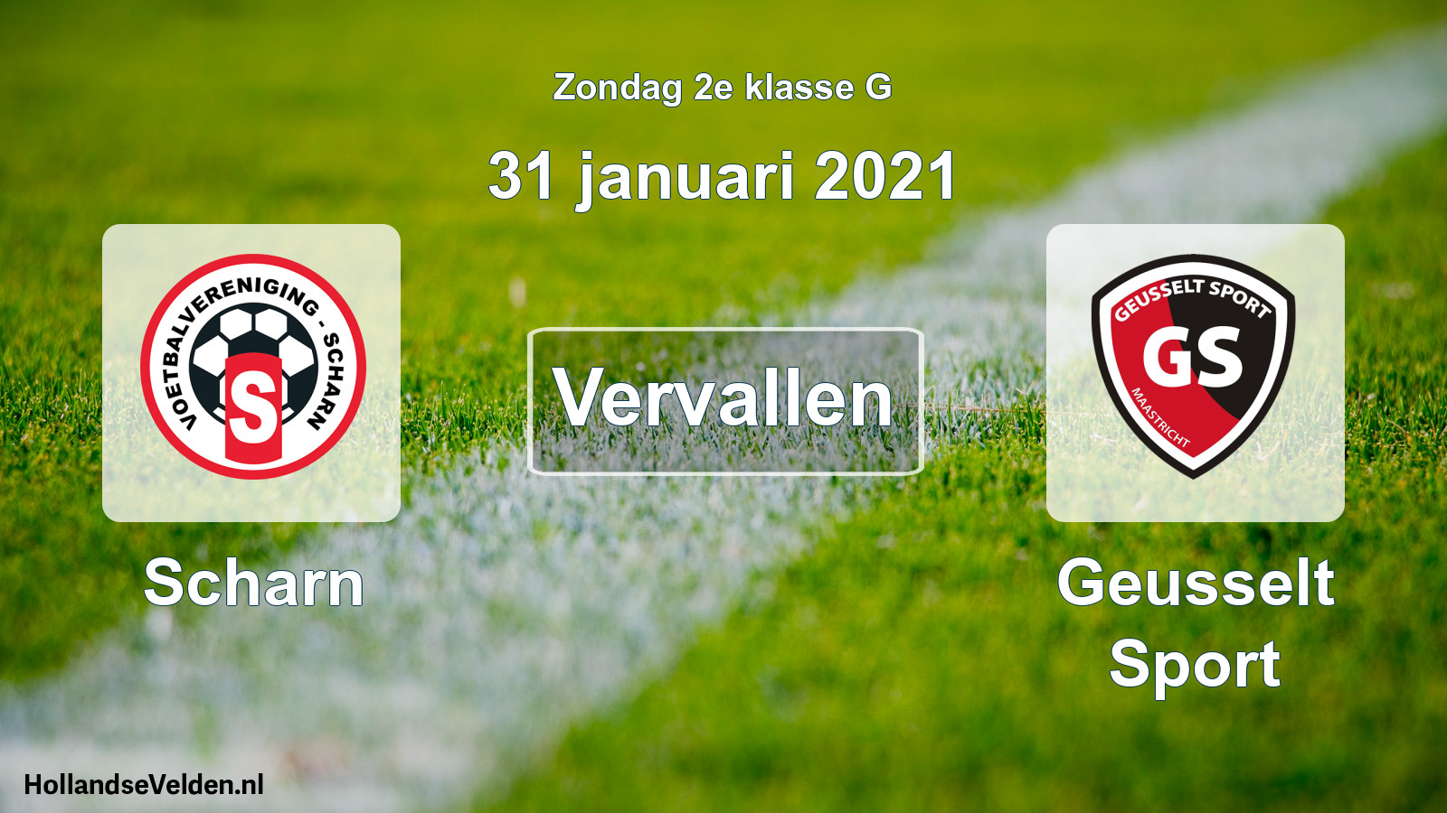 Scheduled Match: Scharn - Geusselt Sport (31 January 2021)