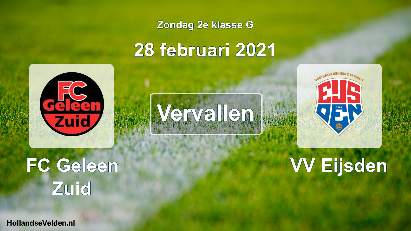Scheduled Match: FC Geleen Zuid - VV Eijsden (28 February 2021)