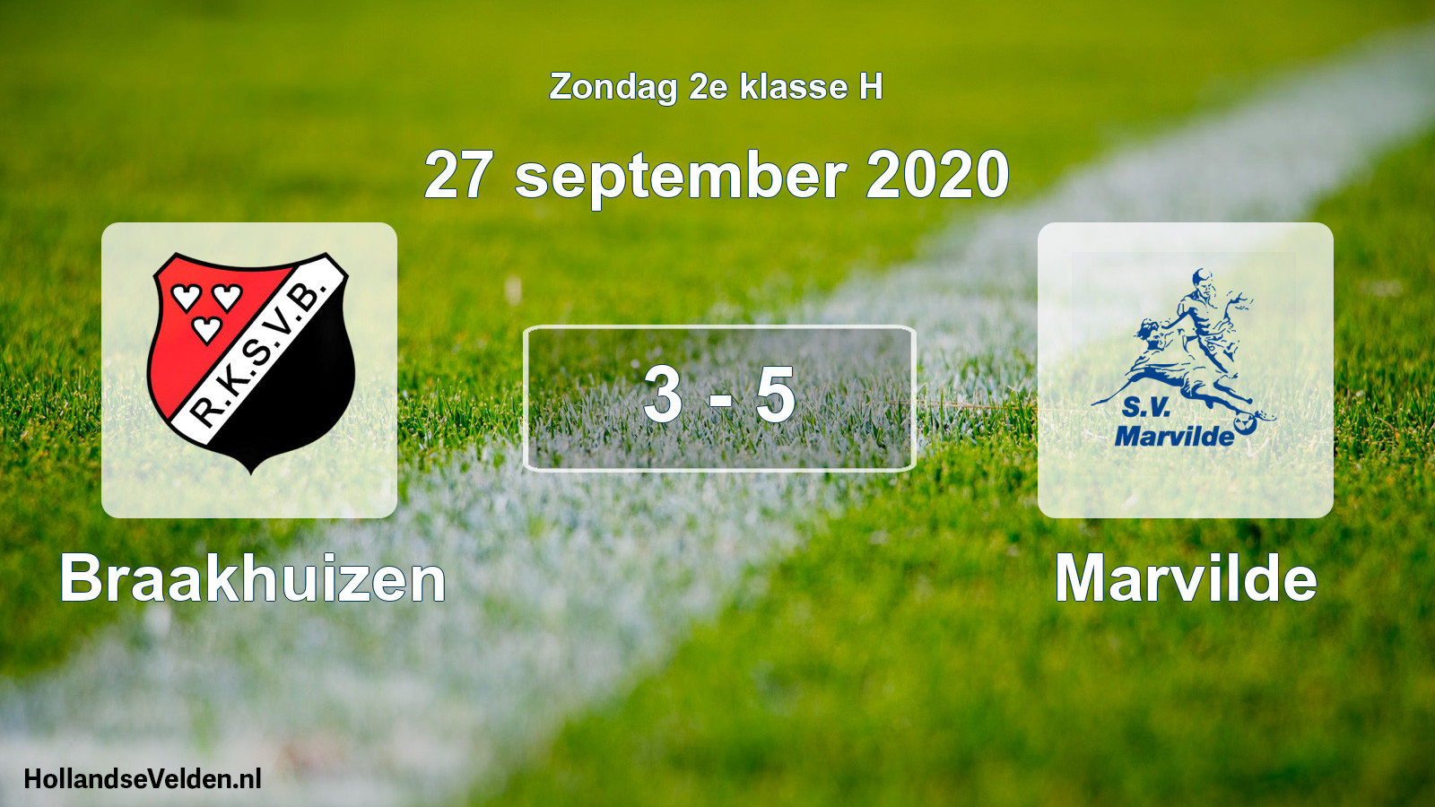 Total number of matches played: Braakhuizen - Marvilde 3 - 5 (27 September 2020)