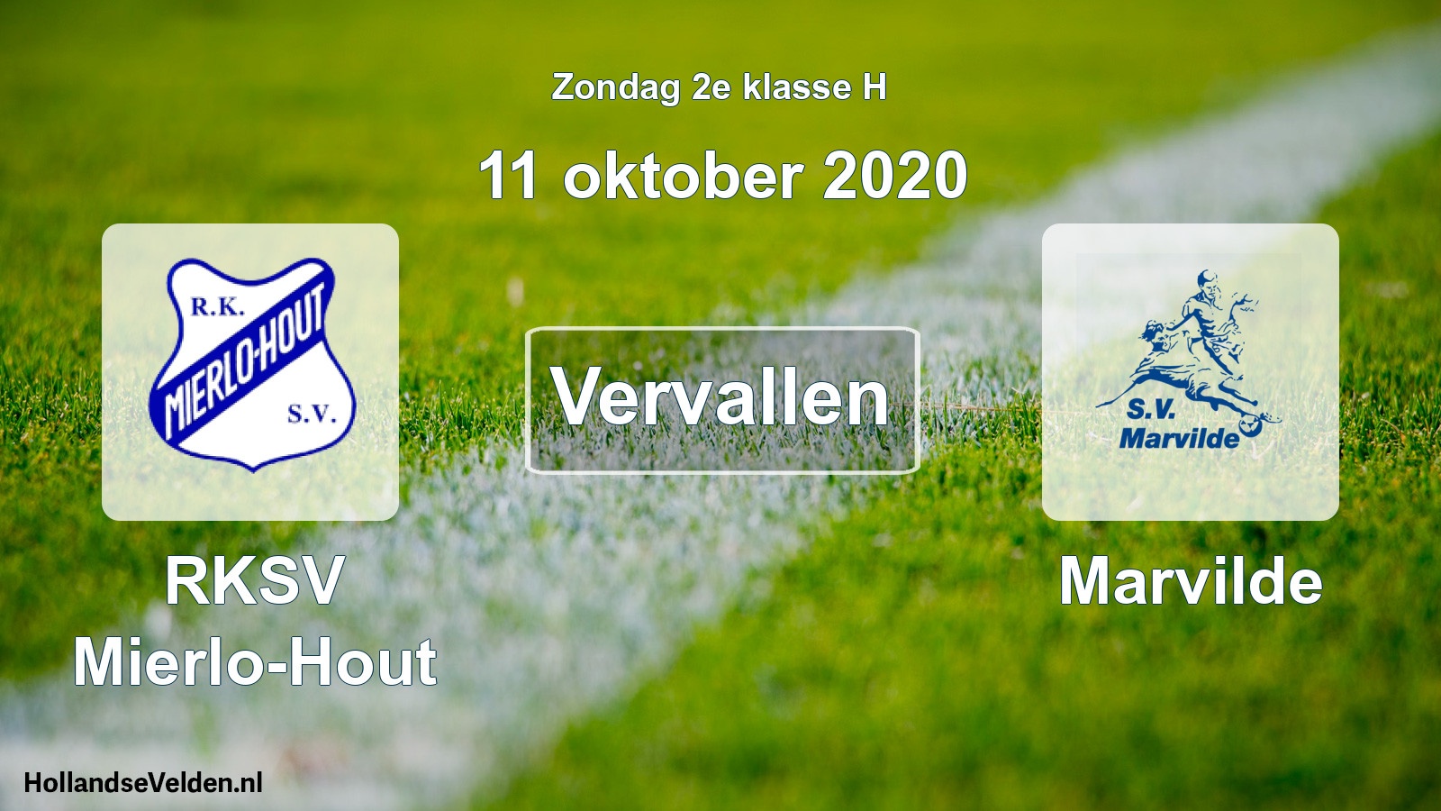 Scheduled Match: RKSV Mierlo-Hout - Marvilde (11 October 2020)