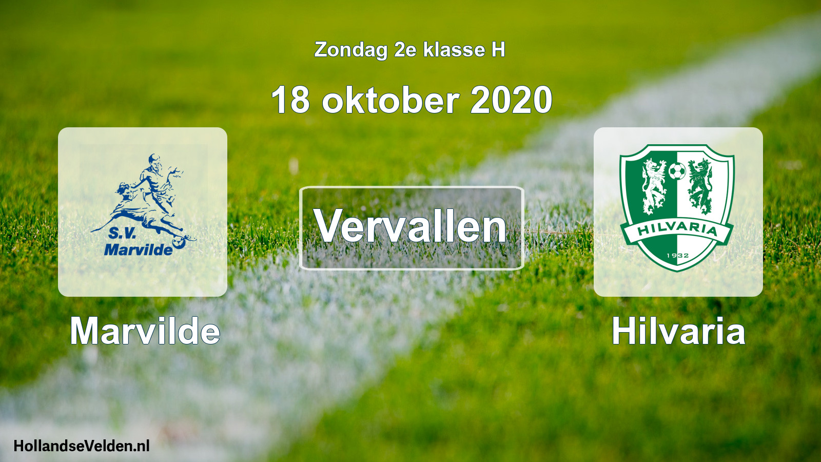 Scheduled Match: Marvilde - Hilvaria (18 October 2020)