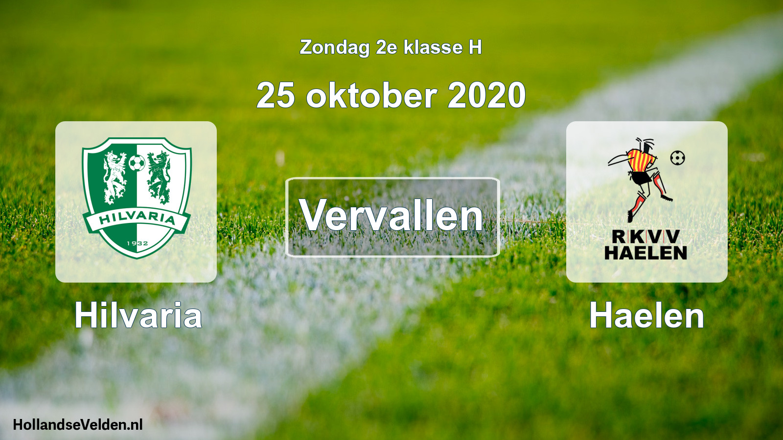 Scheduled Match: Hilvaria - Haelen (25 October 2020)