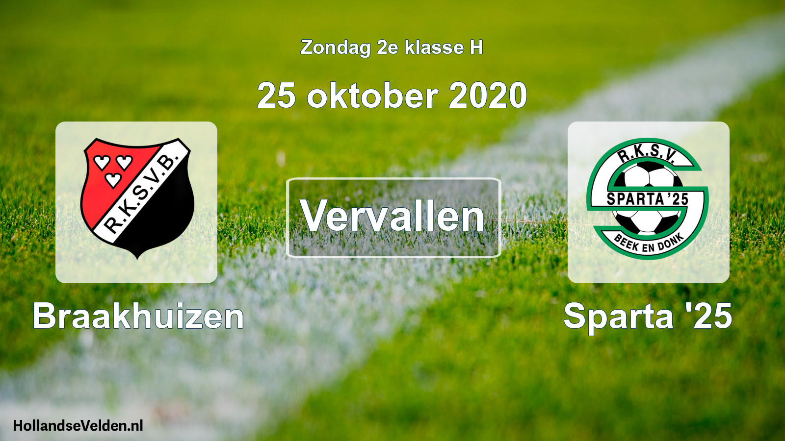 Scheduled Match: Braakhuizen - Sparta '25 (25 October 2020)