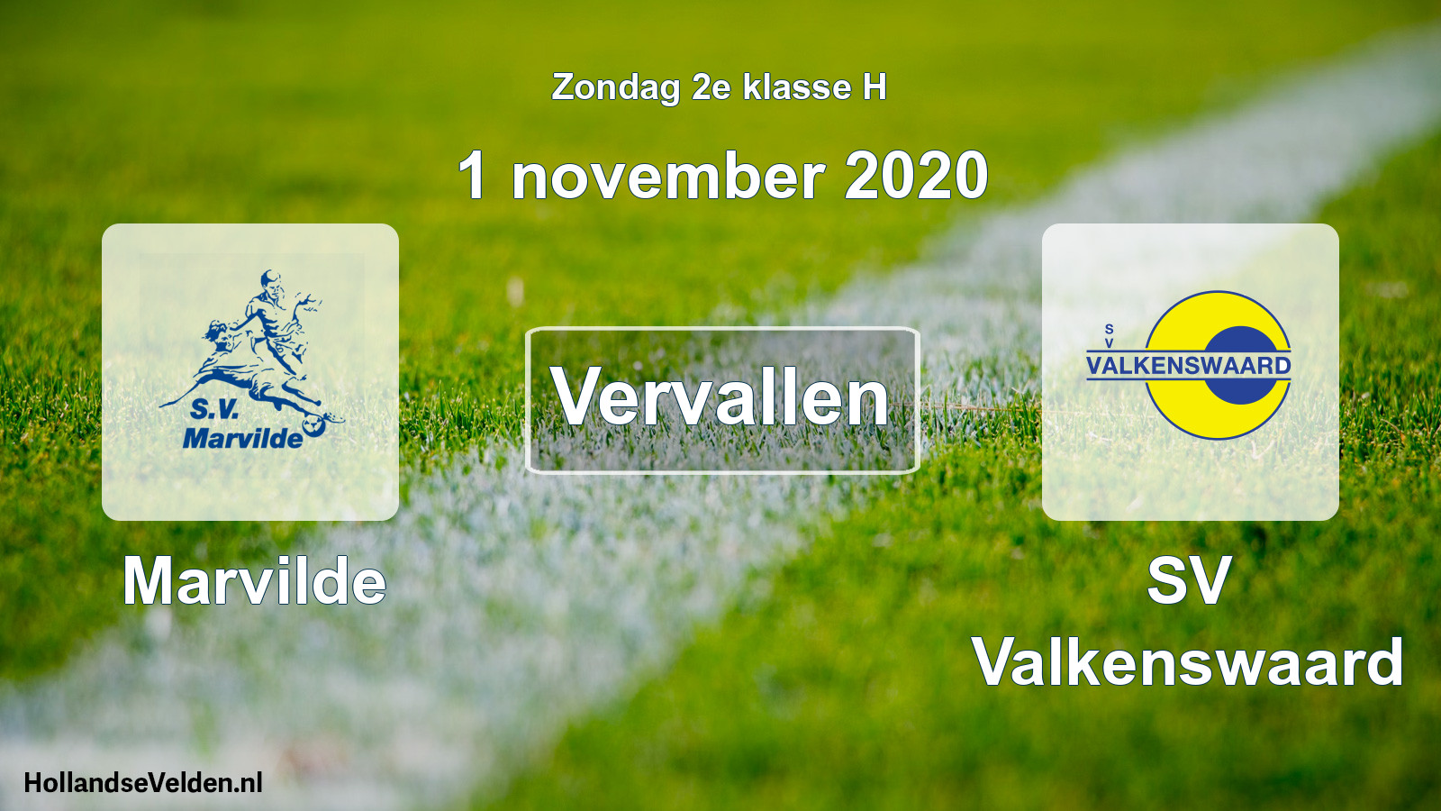Scheduled Match: Marvilde - SV Valkenswaard (1 November 2020)