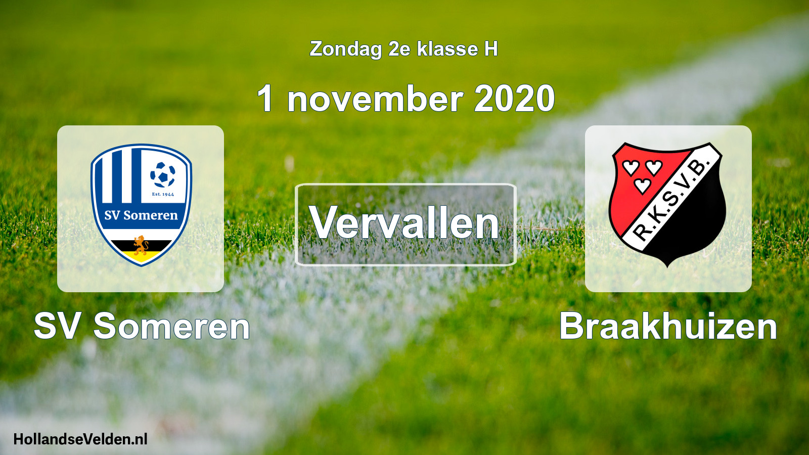 Scheduled Match: SV Someren - Braakhuizen (1 November 2020)