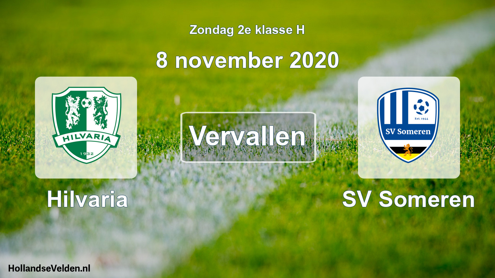 Scheduled Match: Hilvaria - SV Someren (8 November 2020)