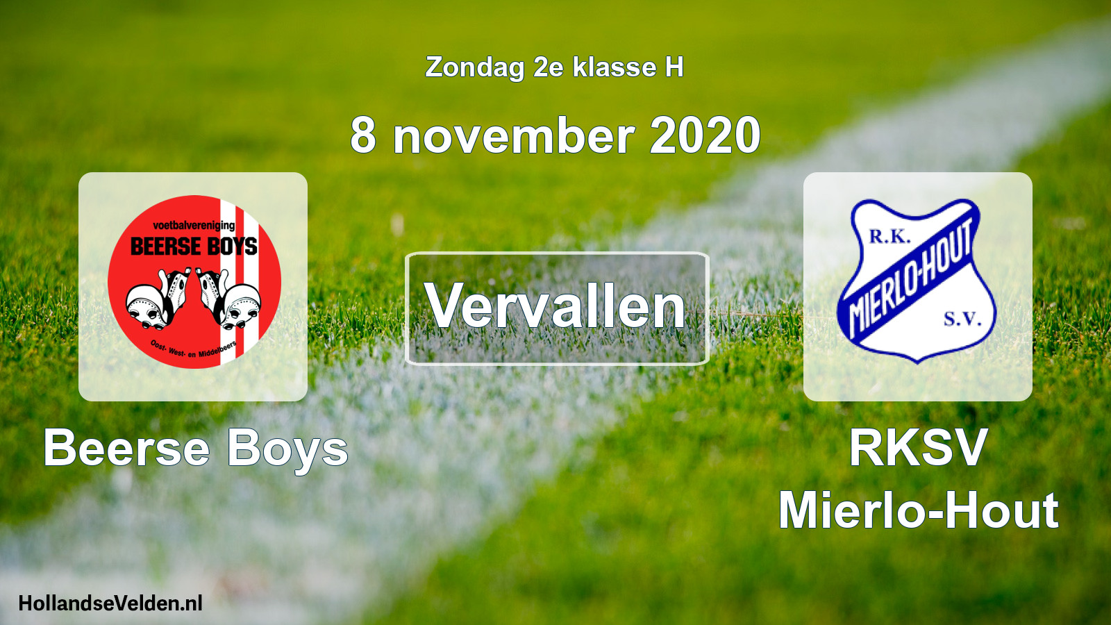 Scheduled Match: Beerse Boys - RKSV Mierlo-Hout (8 November 2020)