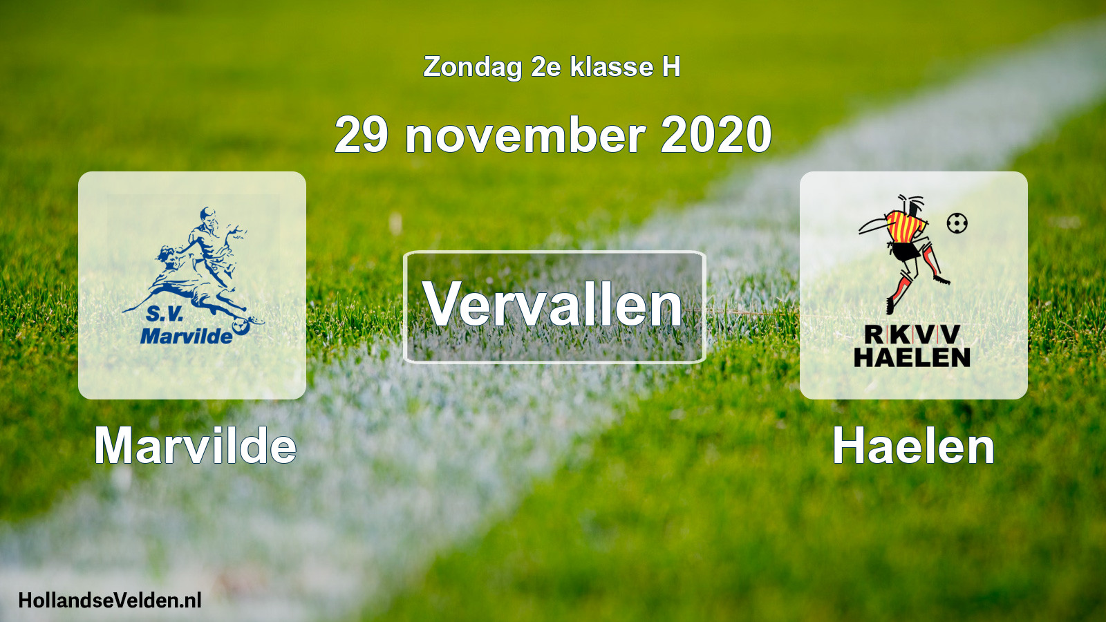 Scheduled Match: Marvilde - Haelen (29 November 2020)