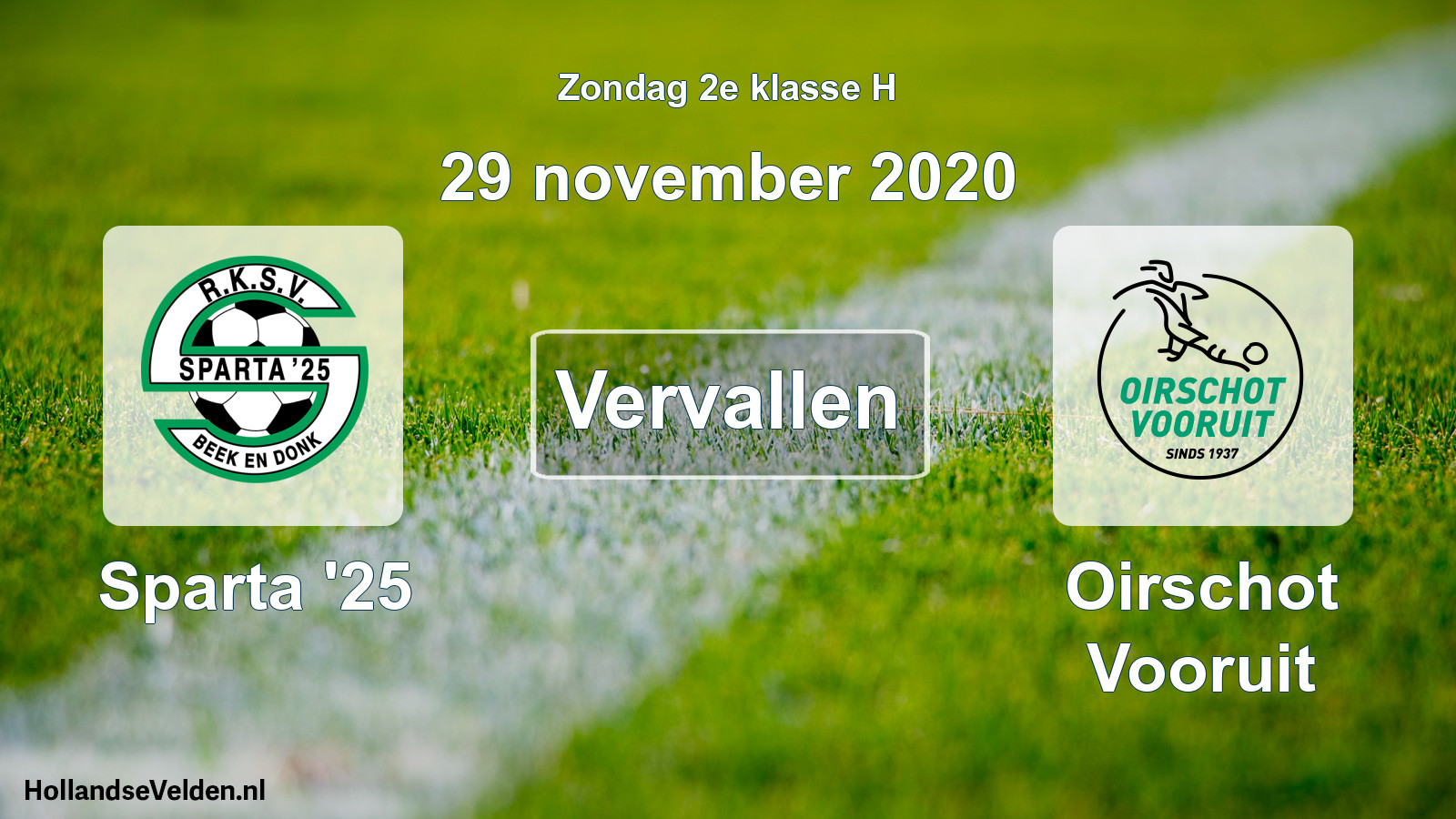 Scheduled Match: Sparta '25 - Oirschot Vooruit (29 November 2020)