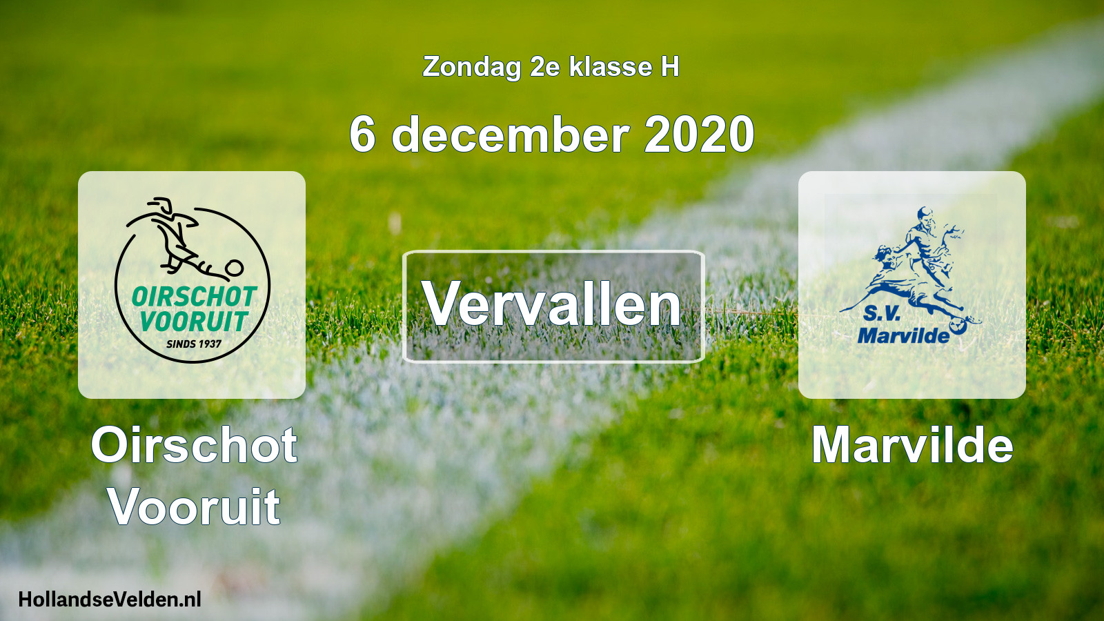 Scheduled Match: Oirschot Vooruit - Marvilde (6 December 2020)