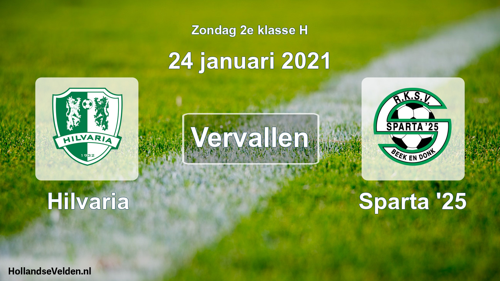 Scheduled Match: Hilvaria - Sparta '25 (24 January 2021)