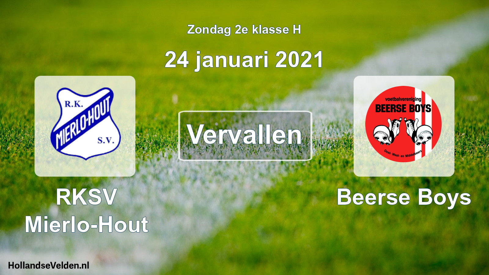 Scheduled Match: RKSV Mierlo-Hout - Beerse Boys (24 January 2021)