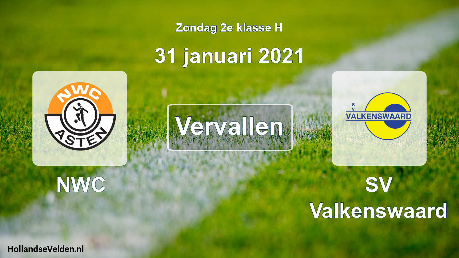 Scheduled Match: NWC - SV Valkenswaard (31 January 2021)