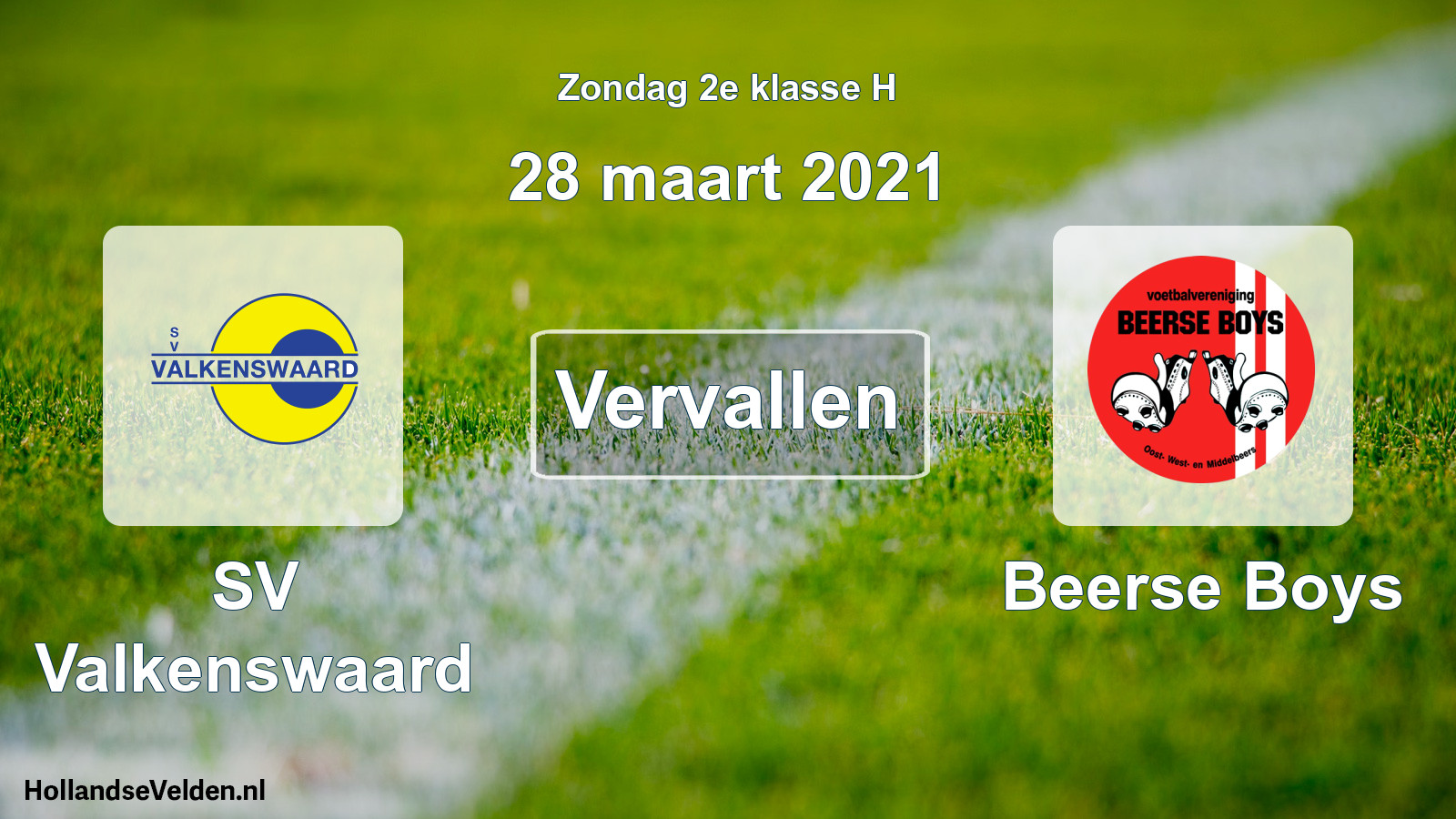 Scheduled Match: SV Valkenswaard - Beerse Boys (28 March 2021)