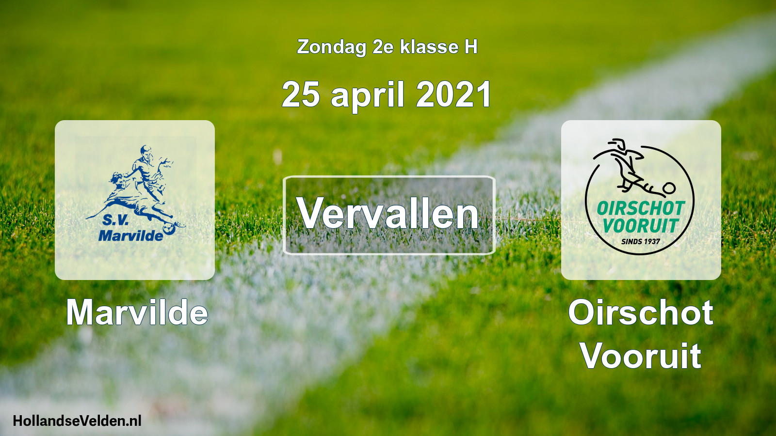 Scheduled Match: Marvilde - Oirschot Vooruit (25 April 2021)
