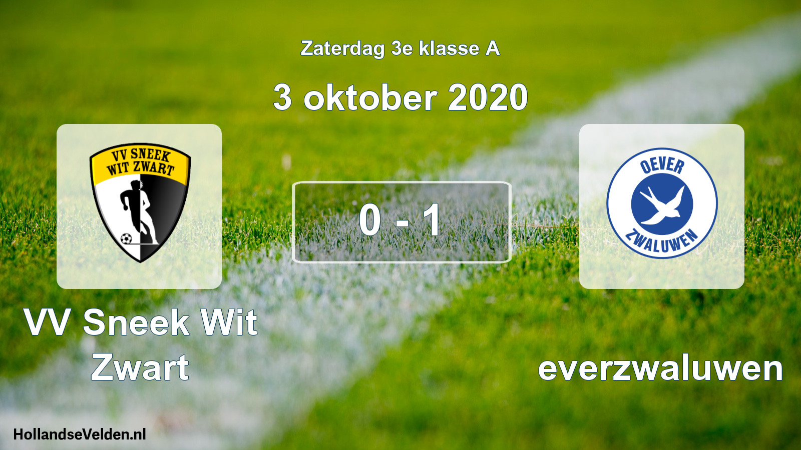 Total number of matches played: VV Sneek Wit Zwart - Oeverzwaluwen 0 - 1 (3 October 2020)