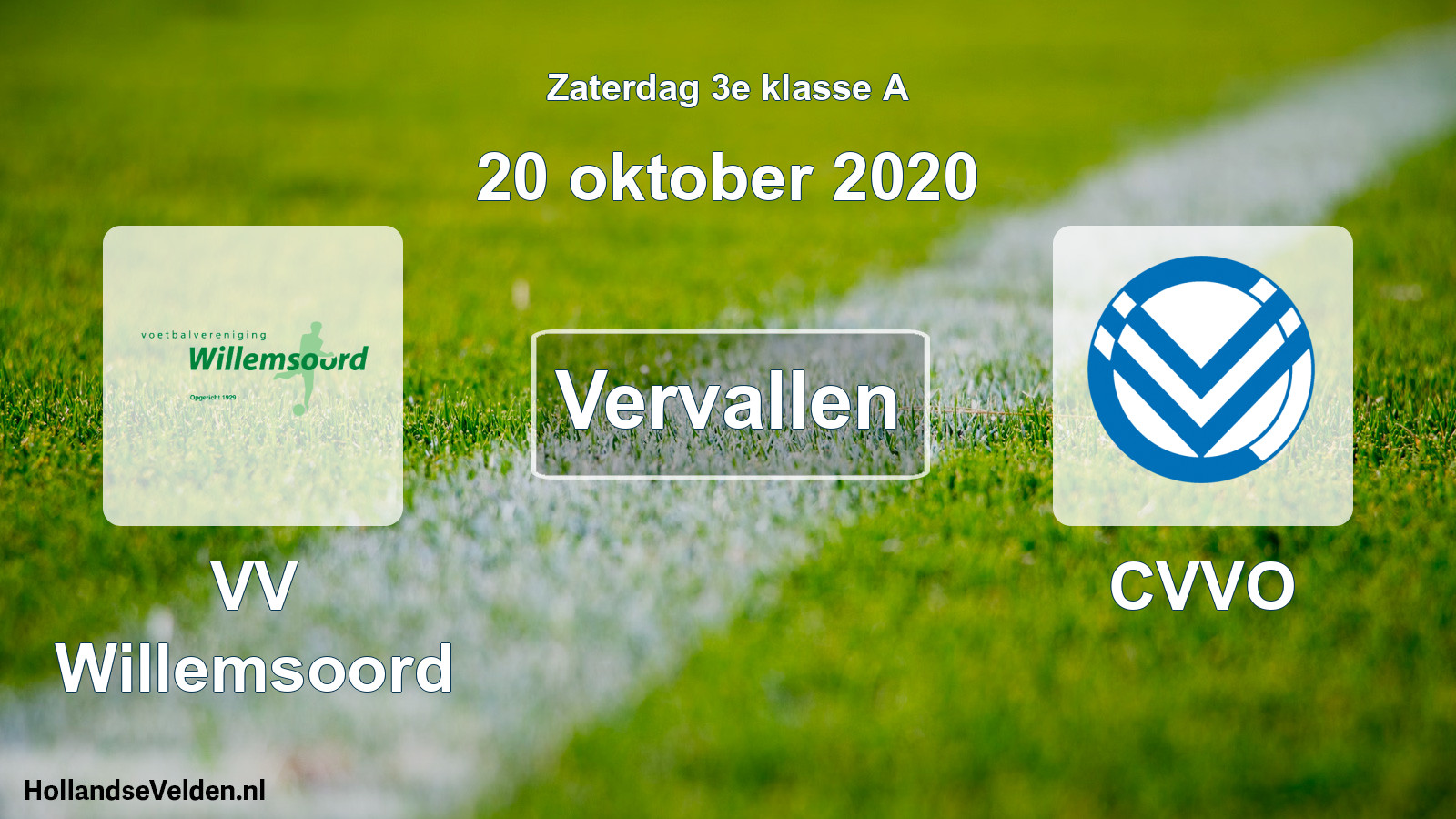 Scheduled Match: VV Willemsoord - CVVO (20 October 2020)