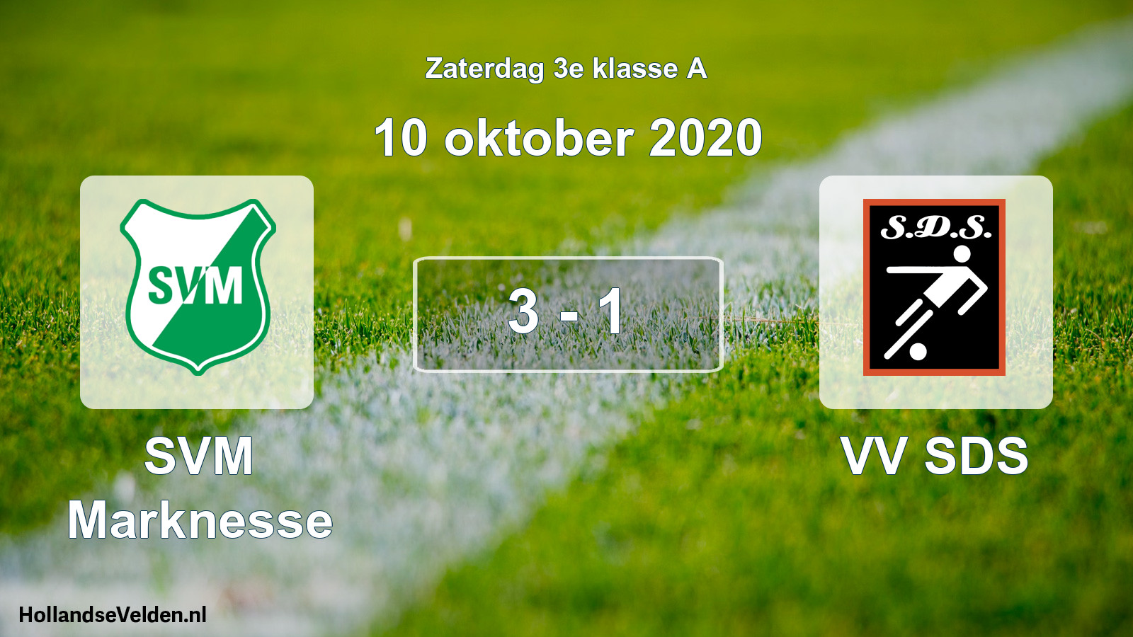 Total number of matches played: SVM Marknesse - VV SDS 3 - 1 (10 October 2020)