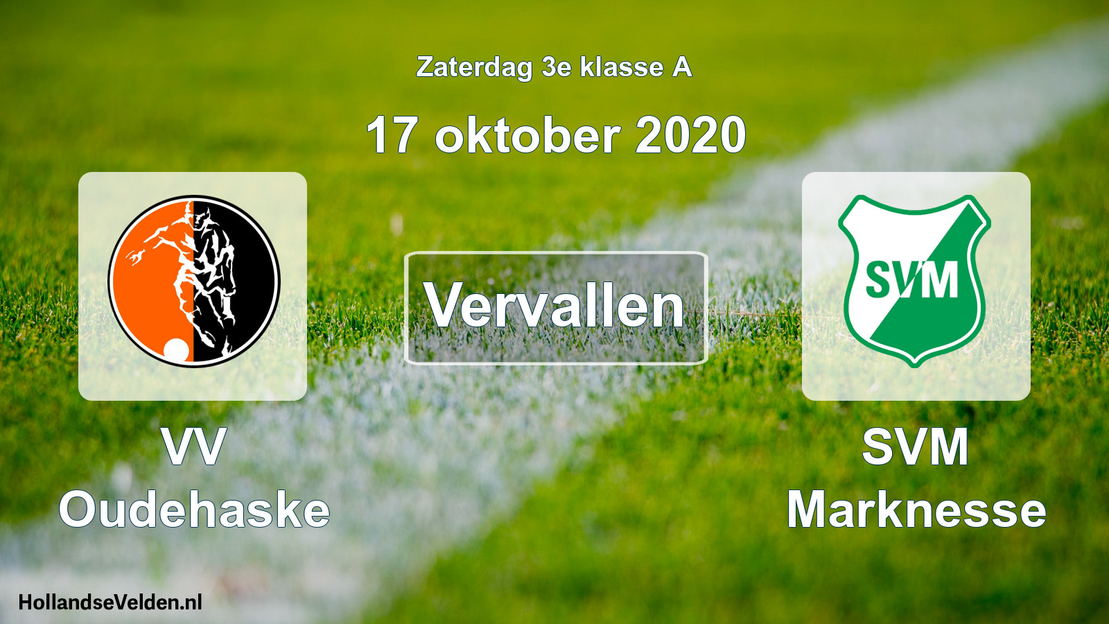 Scheduled Match: VV Oudehaske - SVM Marknesse (17 October 2020)