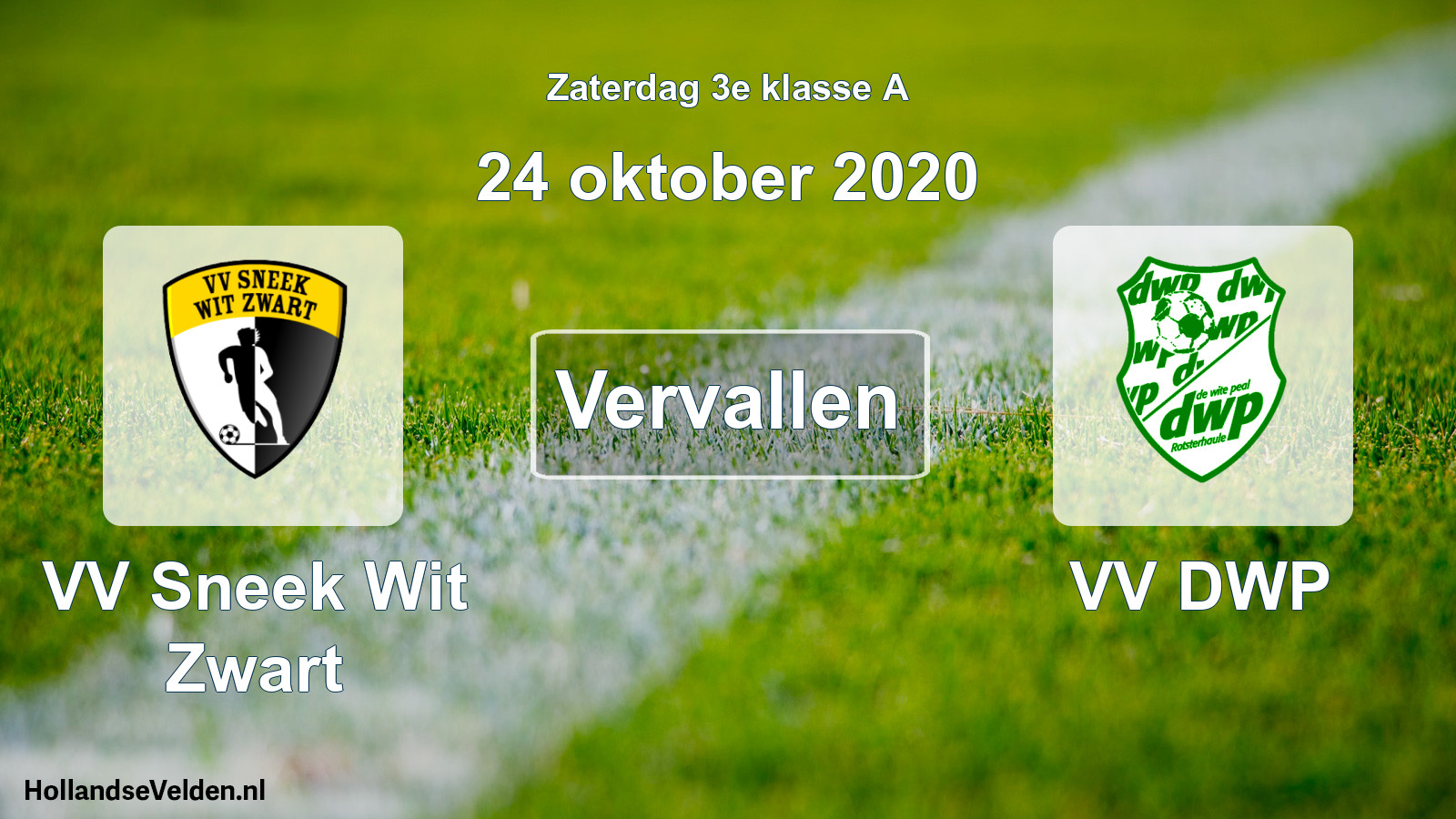 Scheduled Match: VV Sneek Wit Zwart - VV DWP (24 October 2020)