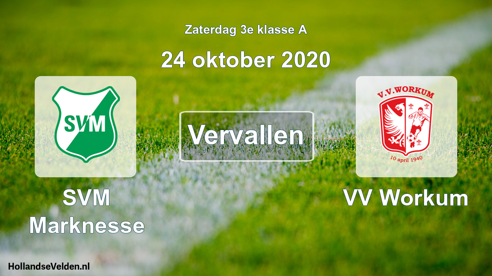 Scheduled Match: SVM Marknesse - VV Workum (24 October 2020)