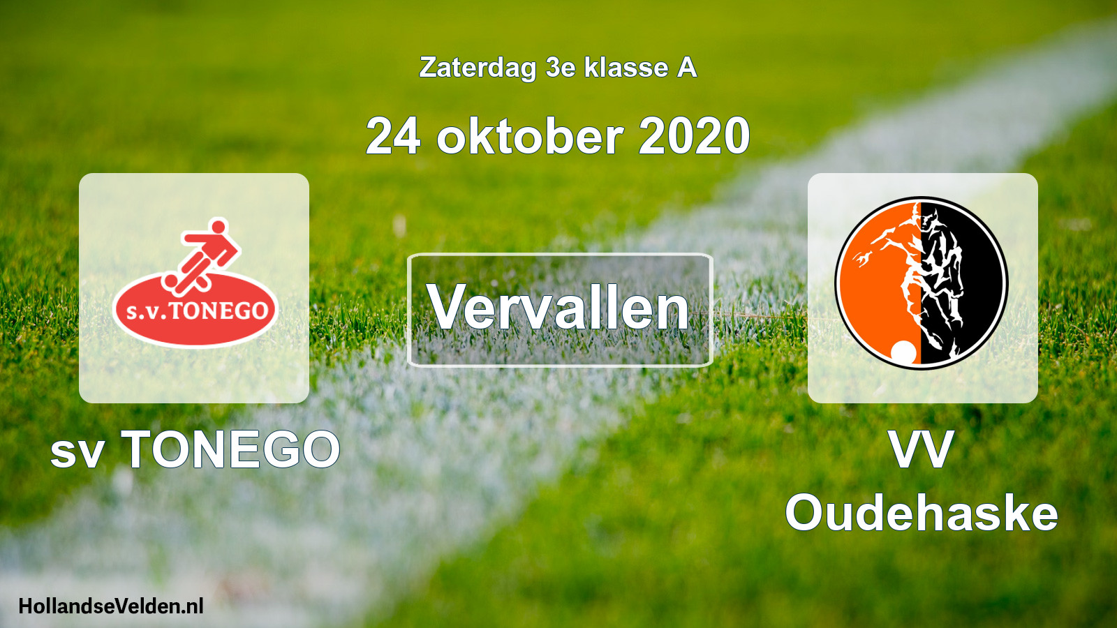Scheduled Match: sv TONEGO - VV Oudehaske (24 October 2020)