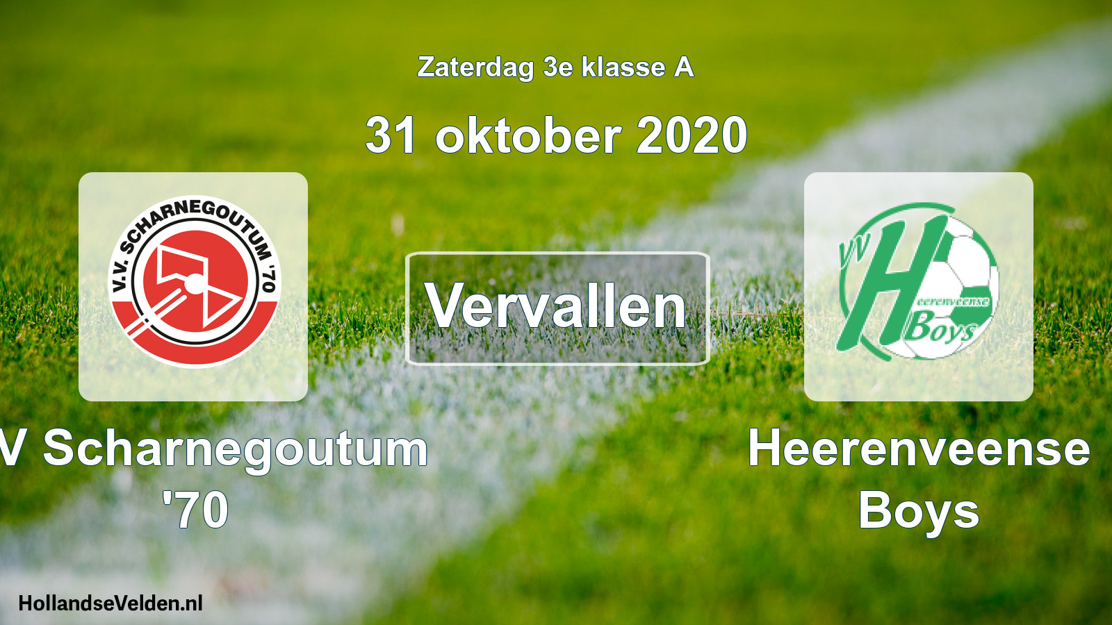 Scheduled Match: VV Scharnegoutum '70 - Heerenveense Boys (31 October 2020)