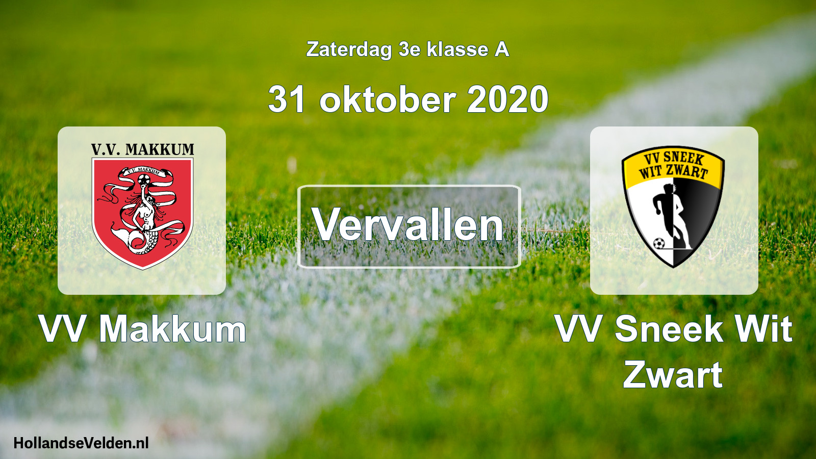 Scheduled Match: VV Makkum - VV Sneek Wit Zwart (31 October 2020)