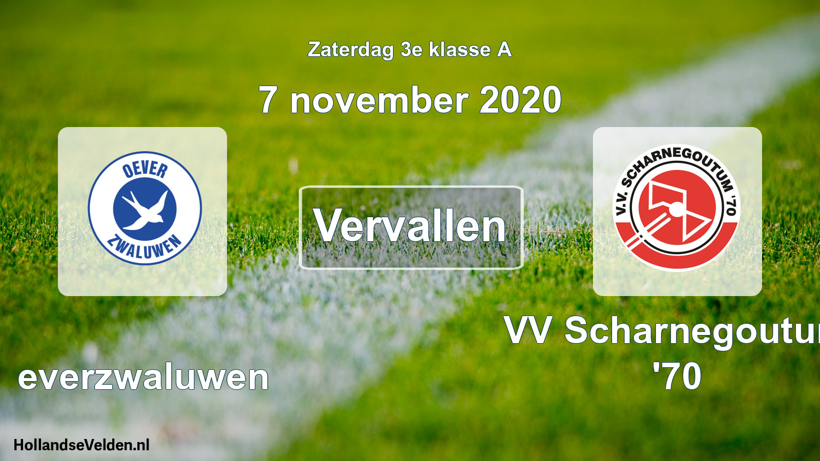 Scheduled Match: Oeverzwaluwen - VV Scharnegoutum '70 (7 November 2020)