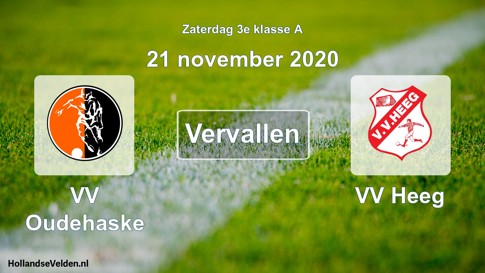 Scheduled Match: VV Oudehaske - VV Heeg (21 November 2020)