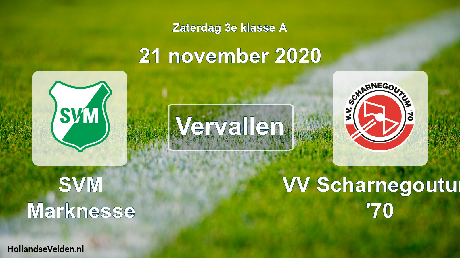 Scheduled Match: SVM Marknesse - VV Scharnegoutum '70 (21 November 2020)