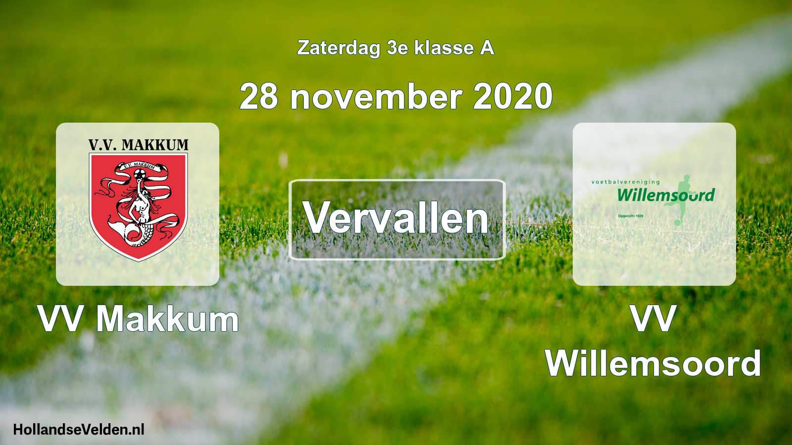 Scheduled Match: VV Makkum - VV Willemsoord (28 November 2020)