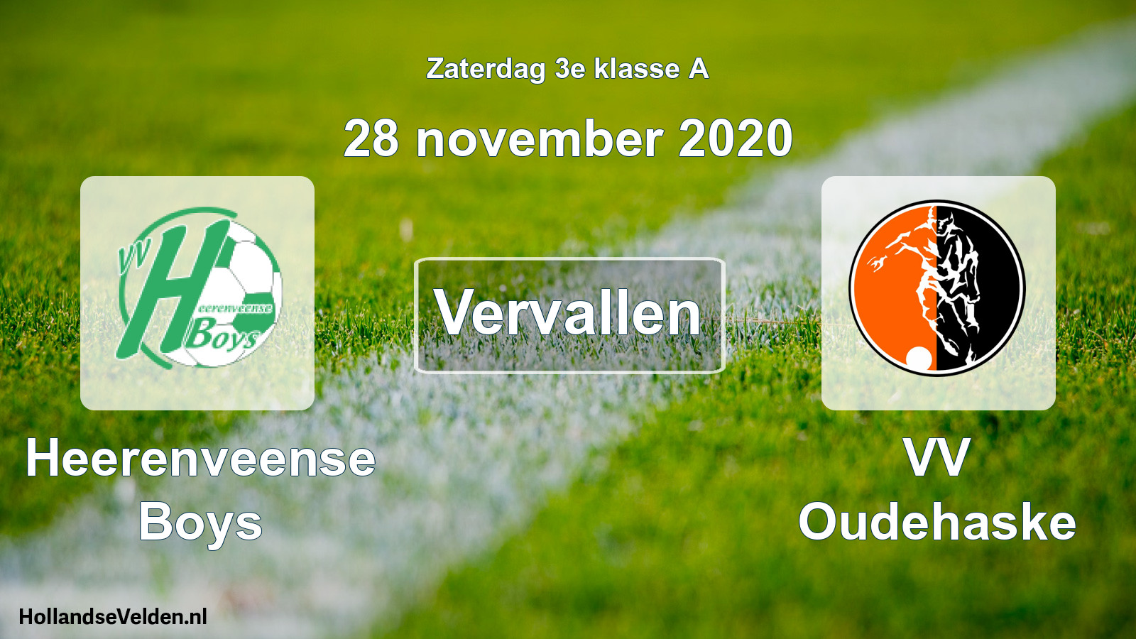 Scheduled Match: Heerenveense Boys - VV Oudehaske (28 November 2020)