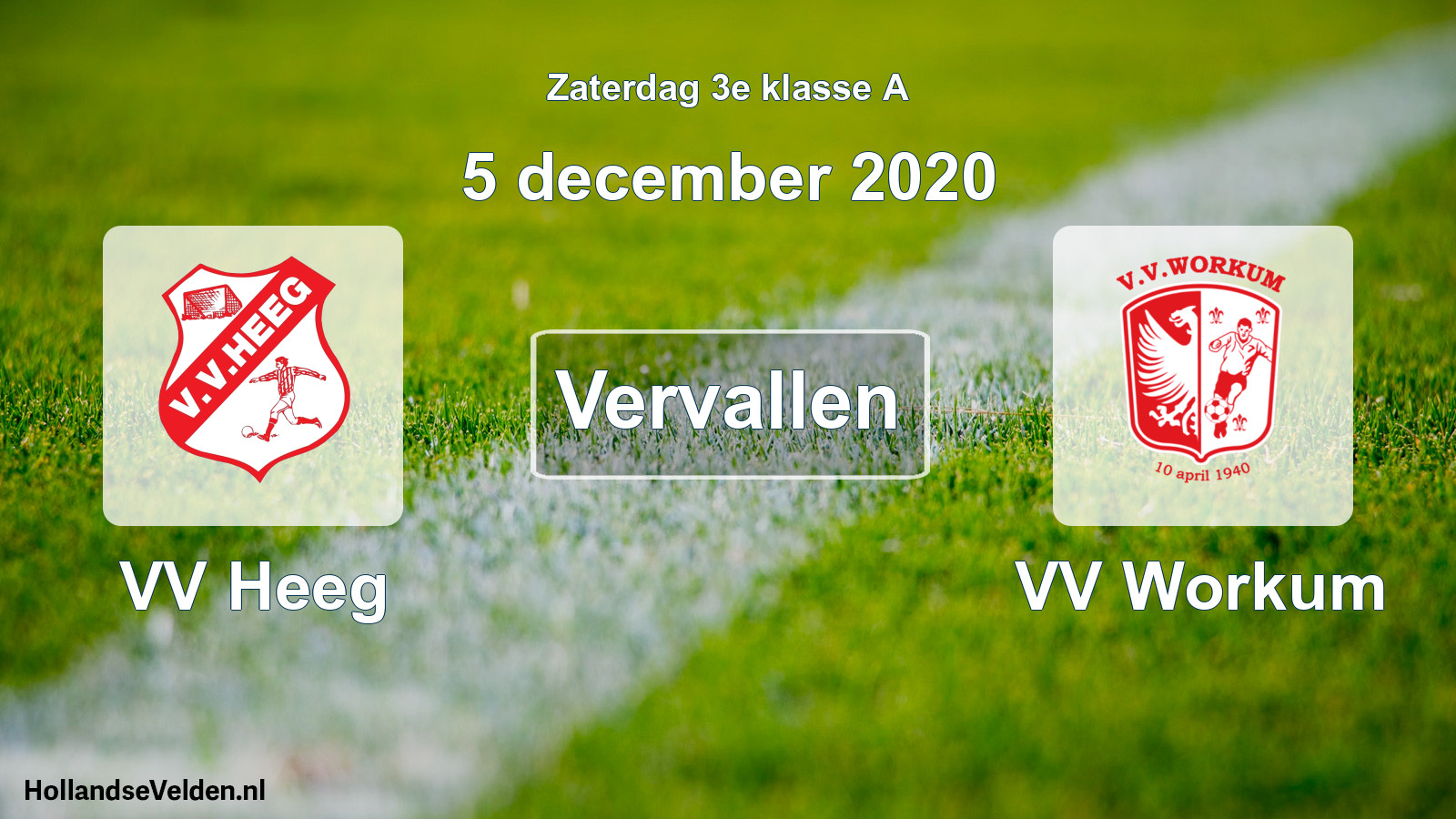 Scheduled Match: VV Heeg - VV Workum (5 December 2020)