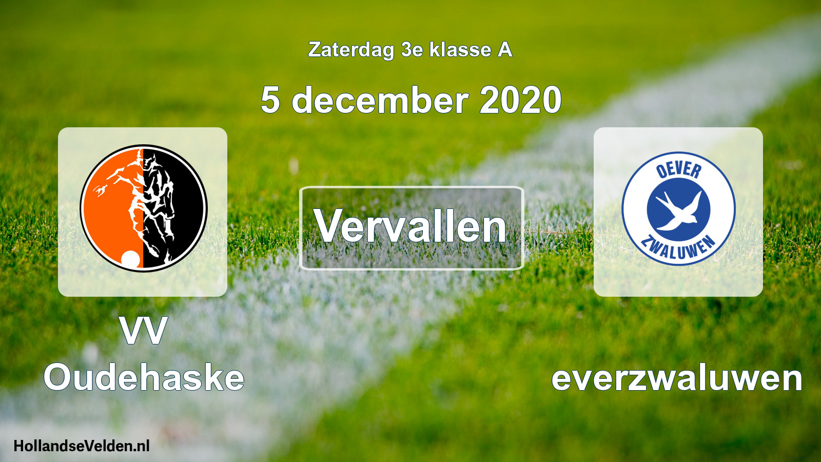Scheduled Match: VV Oudehaske - Oeverzwaluwen (5 December 2020)