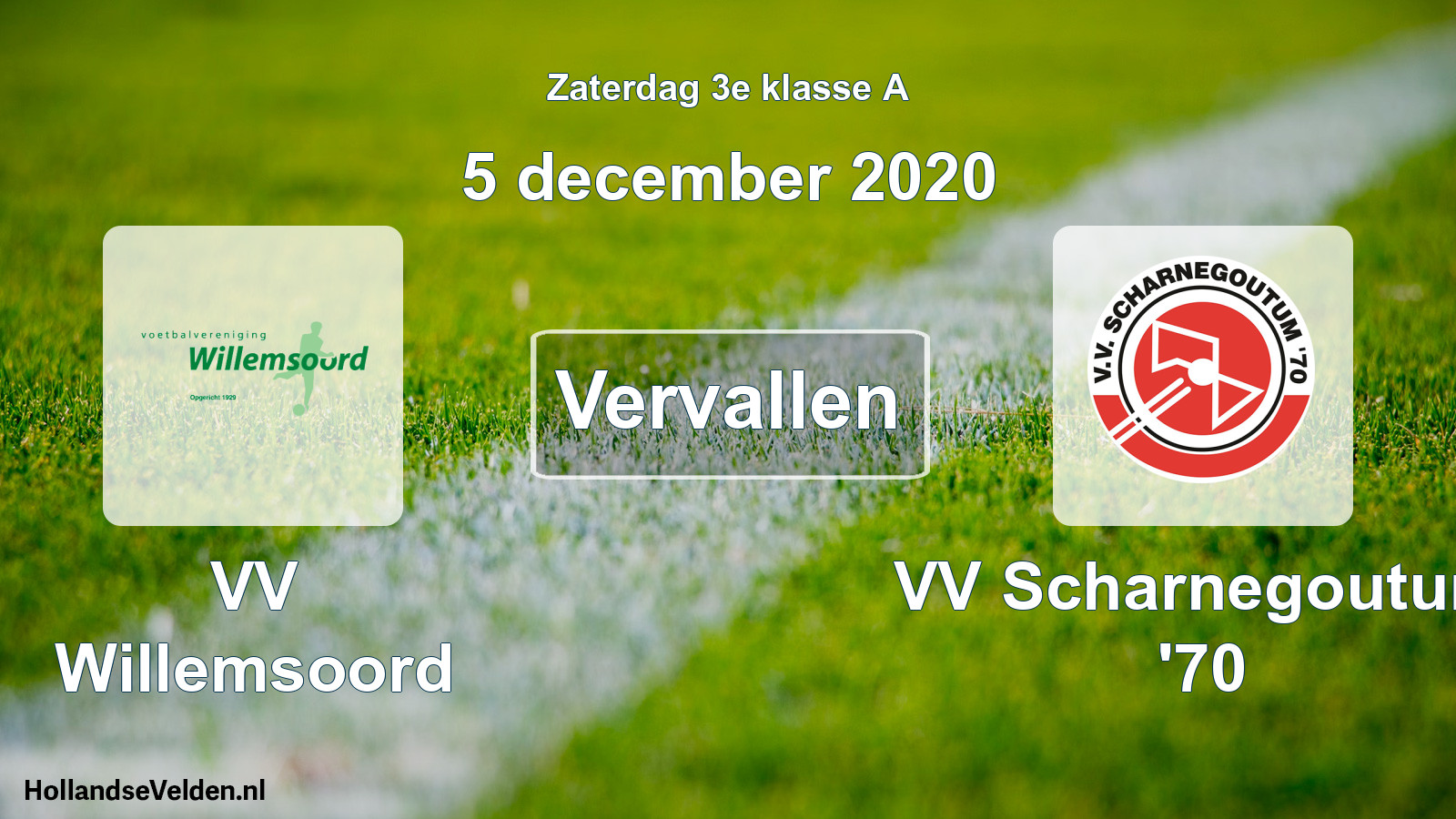 Scheduled Match: VV Willemsoord - VV Scharnegoutum '70 (5 December 2020)