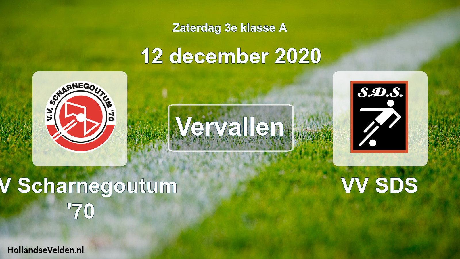 Scheduled Match: VV Scharnegoutum '70 - VV SDS (12 December 2020)