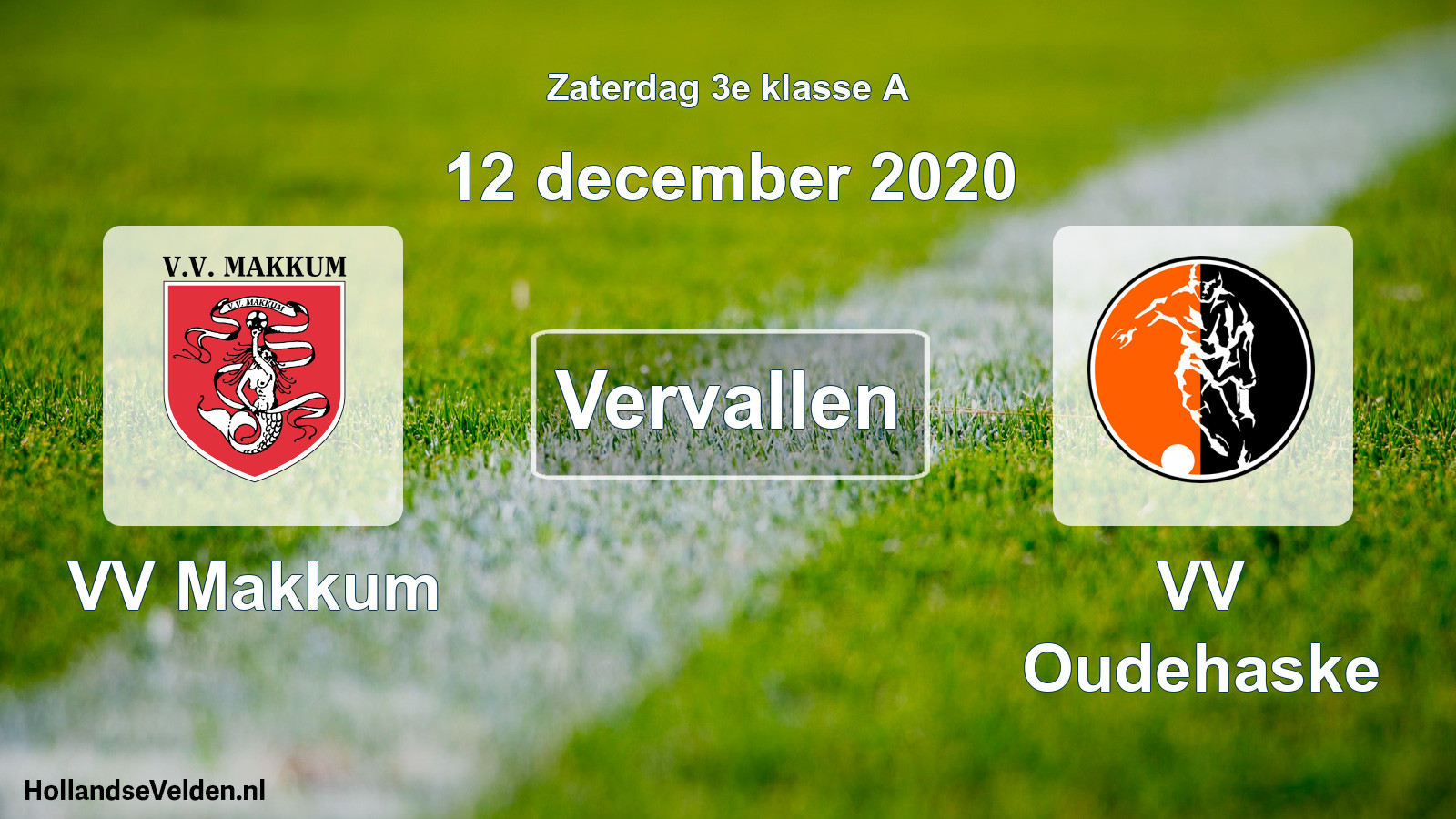 Scheduled Match: VV Makkum - VV Oudehaske (12 December 2020)