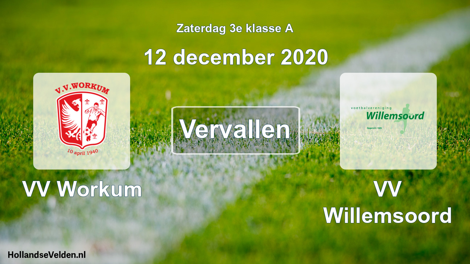 Scheduled Match: VV Workum - VV Willemsoord (12 December 2020)
