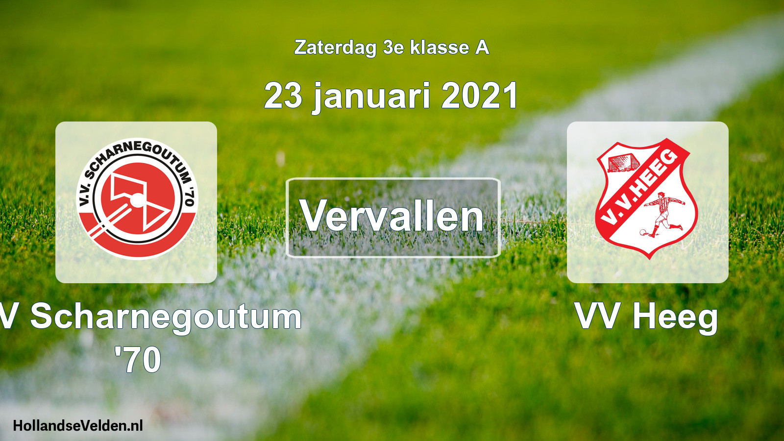 Scheduled Match: VV Scharnegoutum '70 - VV Heeg (23 January 2021)