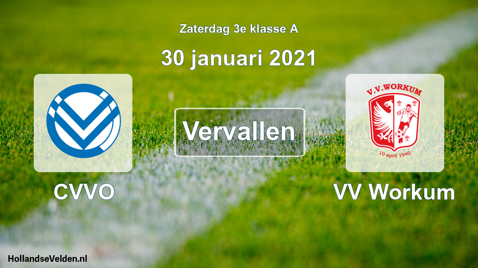 Scheduled Match: CVVO - VV Workum (30 January 2021)