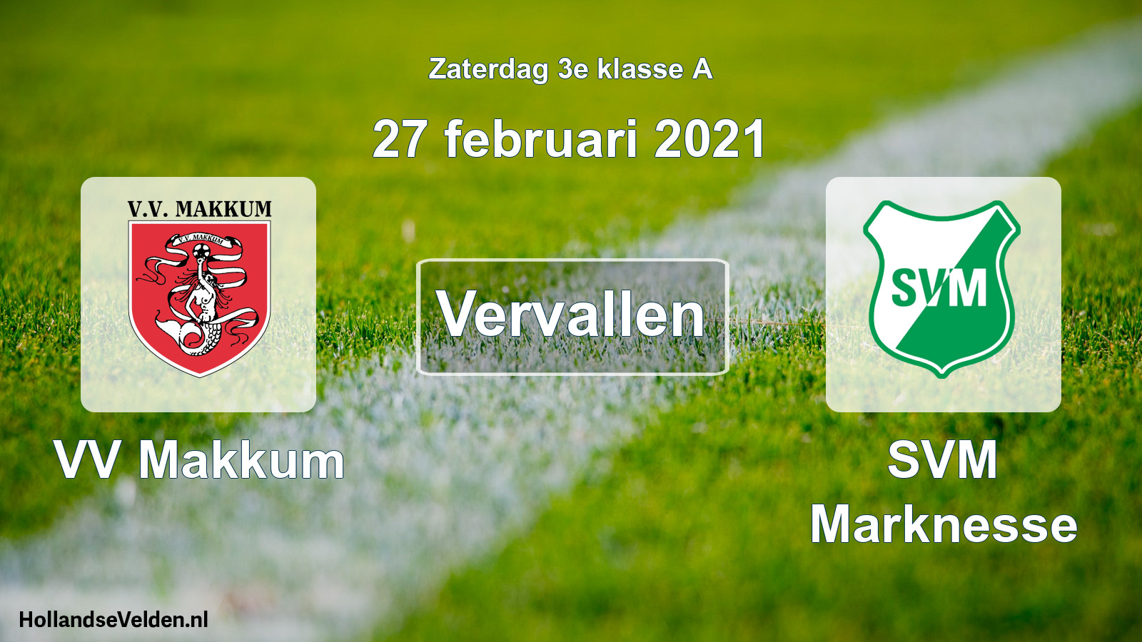 Scheduled Match: VV Makkum - SVM Marknesse (27 February 2021)