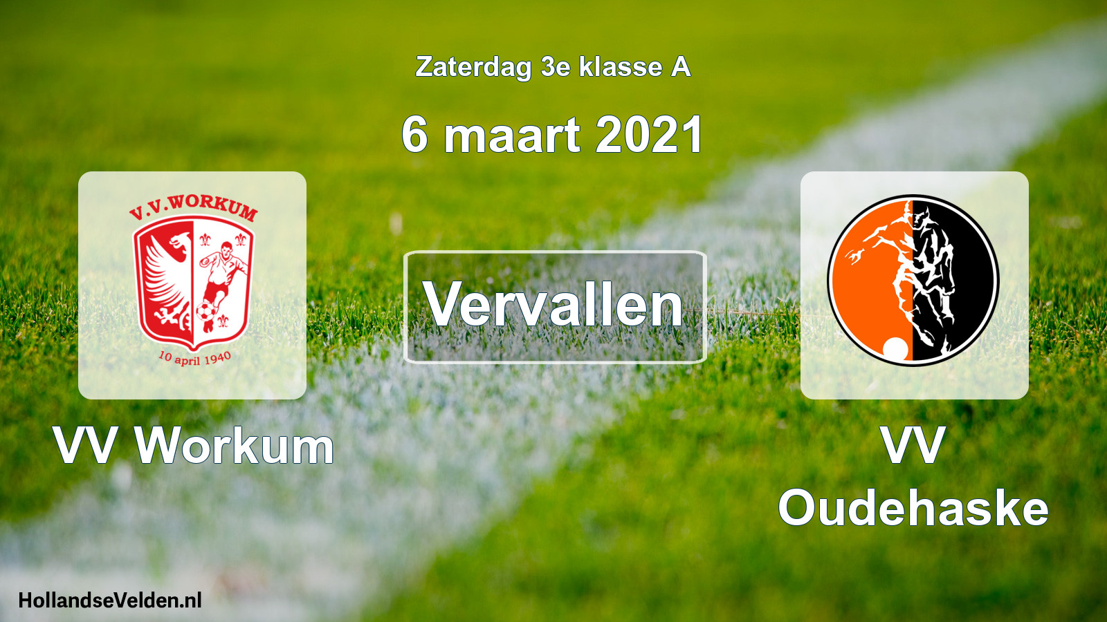 Scheduled Match: VV Workum - VV Oudehaske (6 March 2021)