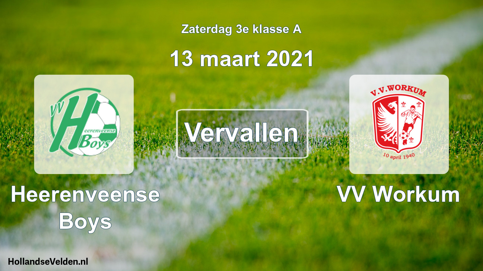 Scheduled Match: Heerenveense Boys - VV Workum (13 March 2021)