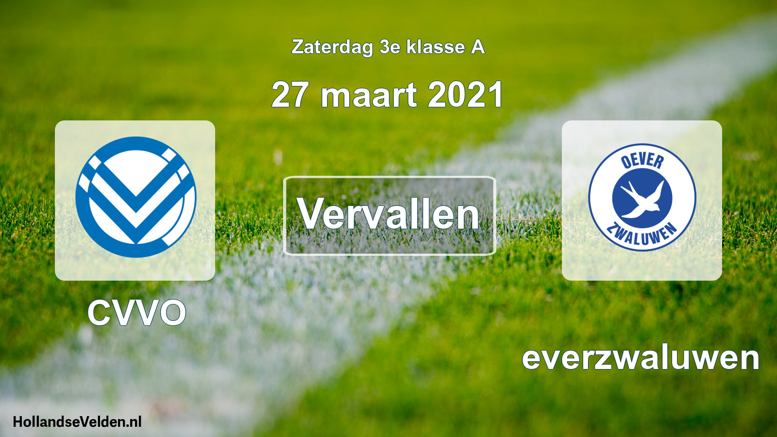Scheduled Match: CVVO - Oeverzwaluwen (27 March 2021)