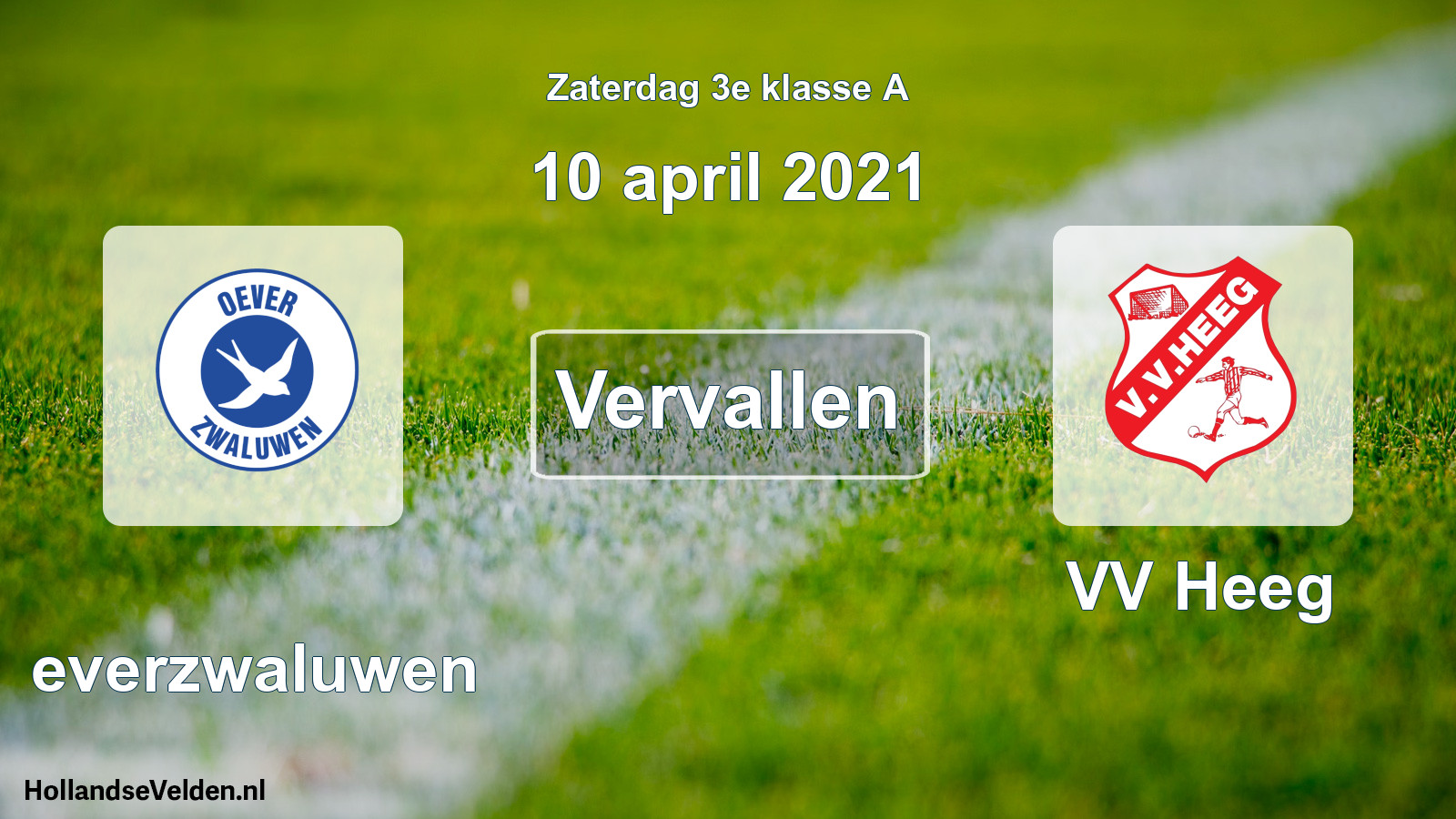 Scheduled Match: Oeverzwaluwen - VV Heeg (10 April 2021)