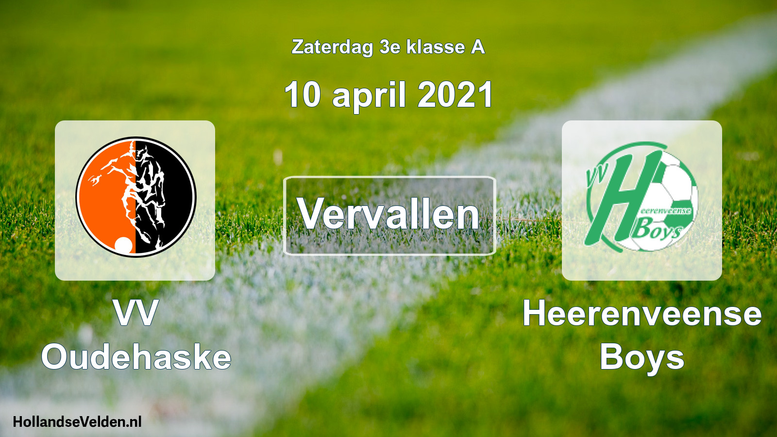 Scheduled Match: VV Oudehaske - Heerenveense Boys (10 April 2021)