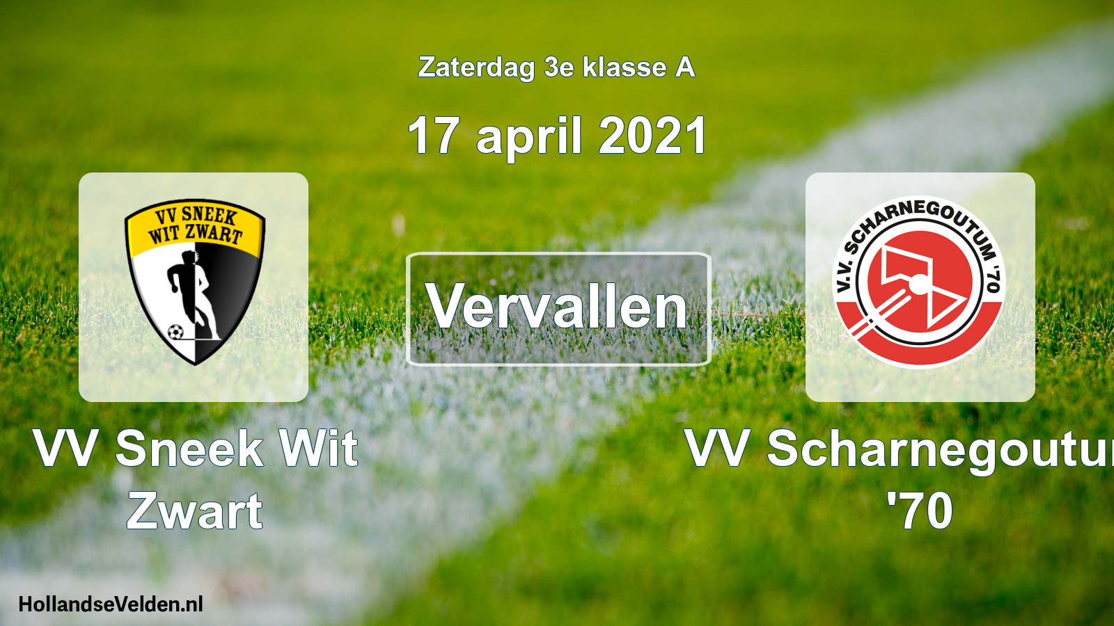 Scheduled Match: VV Sneek Wit Zwart - VV Scharnegoutum '70 (17 April 2021)