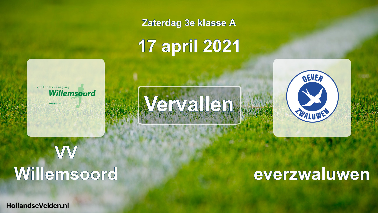Scheduled Match: VV Willemsoord - Oeverzwaluwen (17 April 2021)